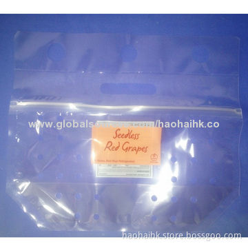 Zipper Plastic Bag for Fruit Fresh Kept, Customized Designs and Logos Welcomed